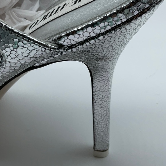 ATTICO Ester Crackled Metallic-leather Mules In Silver - Picture 14 of 16